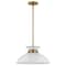 Nuvo Perkins 1-Light Small Pendant Matte White with Burnished Brass 60/7463 - alternate 4